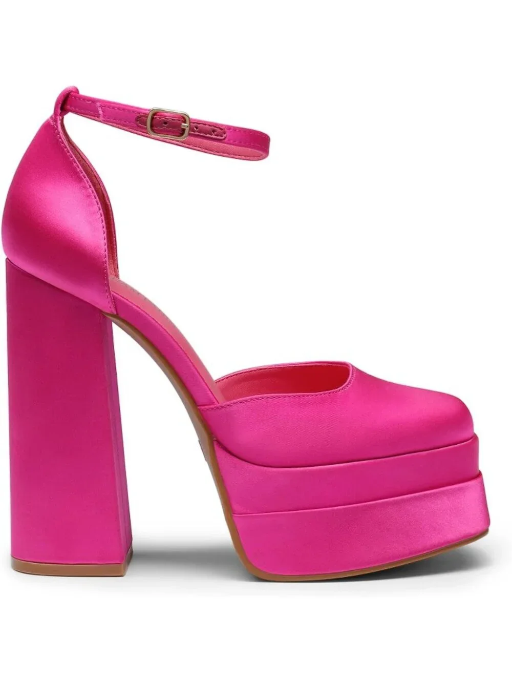 Dream Pairs Women's Rose Red Square Closed Toe Ankle Strap High Platform Heels